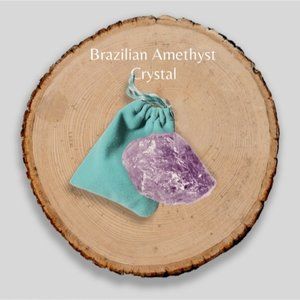 Brazilian Amethyst Healing Crystals with pouch included